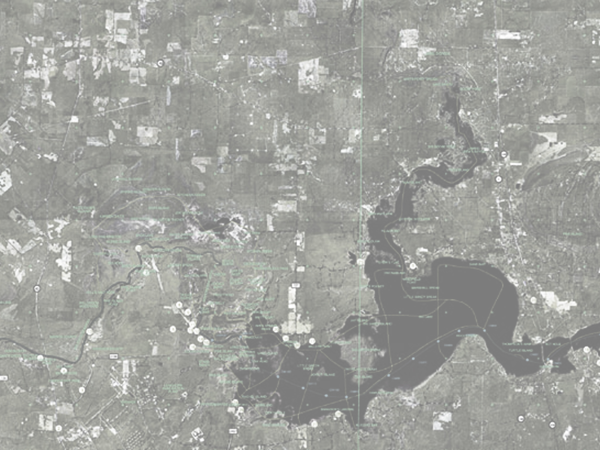 Aerial Map of Caddo Lake Boat Roads. USGS.