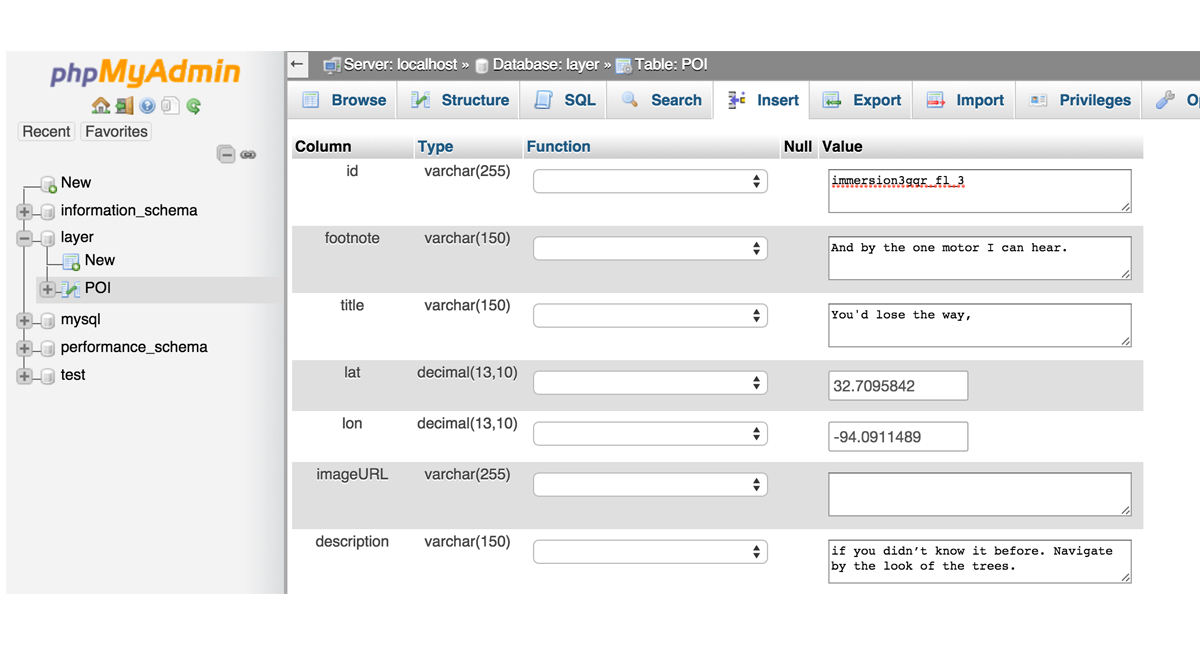 Variables in pHpMyAdmin