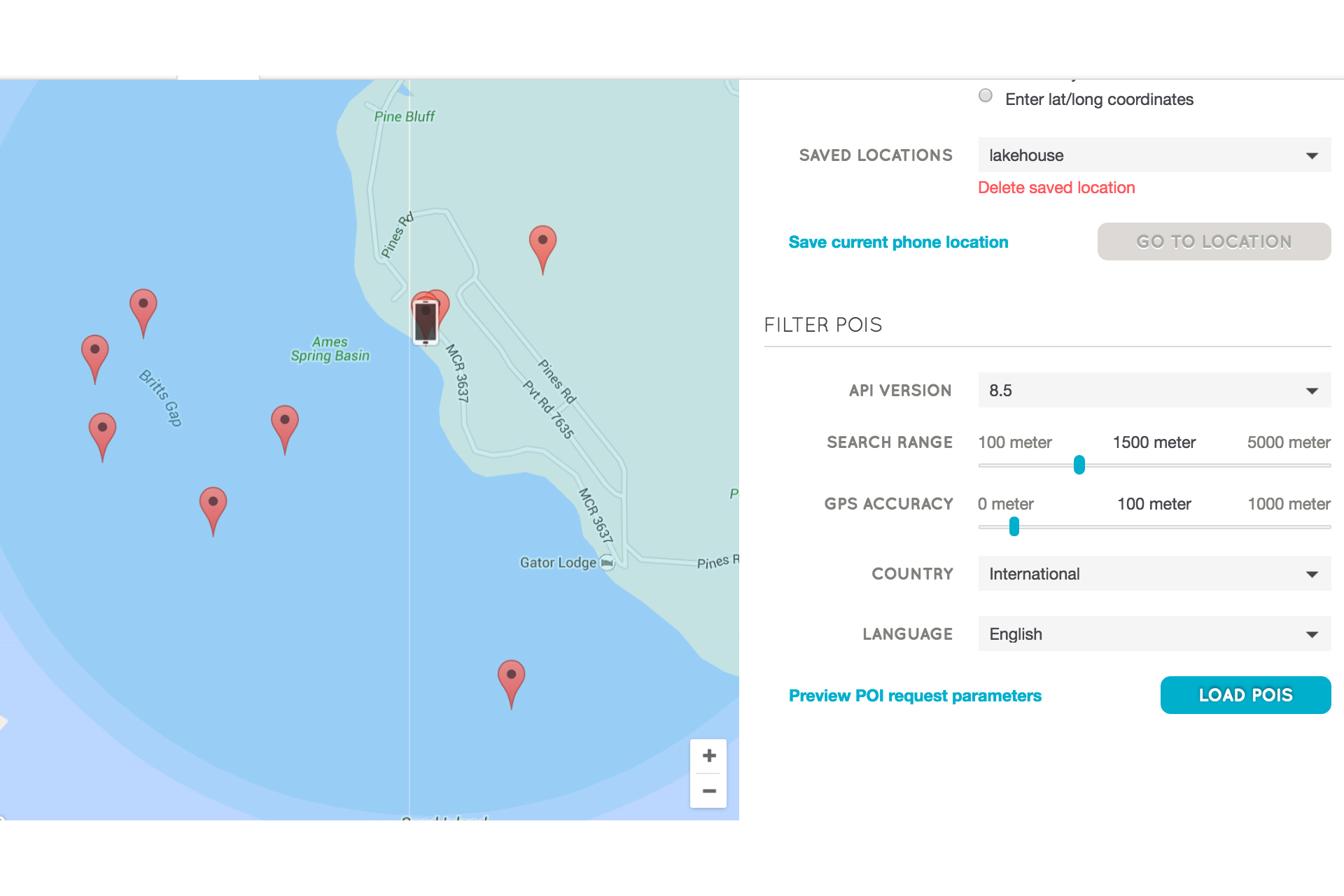 POIs in Layar Developer Interface